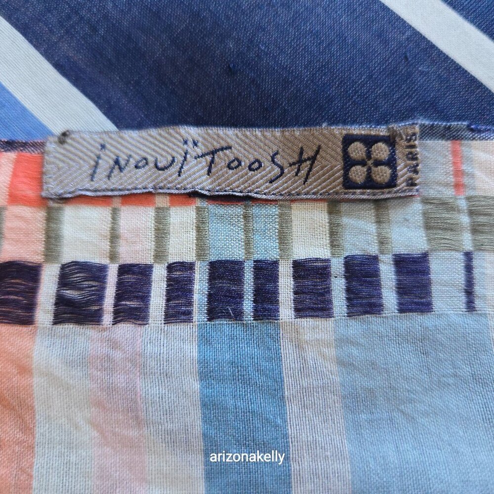 Inouitoosh Silk/Cotton Lightweight Striped Scarf Inoui Editions - Picture 3 of 10